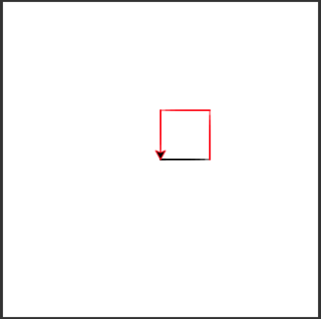A square with the first line in black and the next 3 in red
