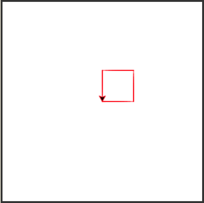A square with all lines in red