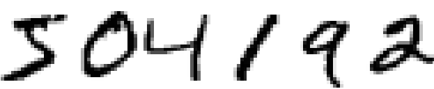 A sequence of handwritten digits showing the numbers 5, 0, 4, 1, 9, and 2.