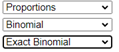 Simulating Confidence Intervals applet showing Exact Binomial method
