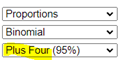 Simulating Confidence Intervals applet showing Plus Four method