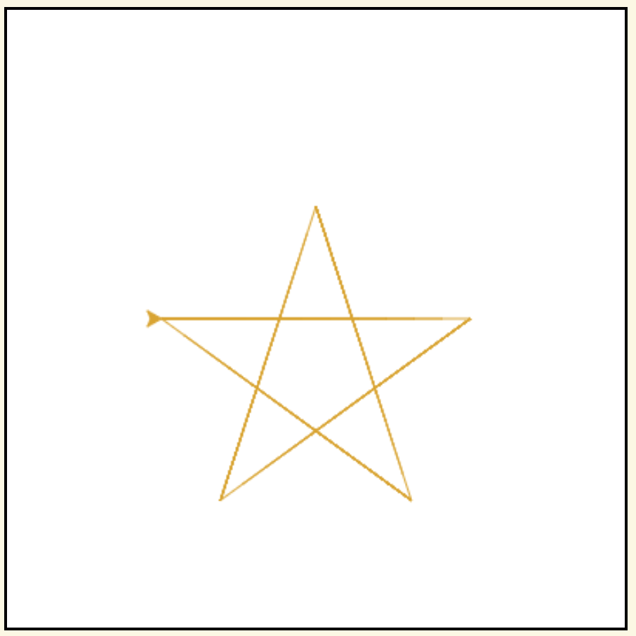Image of a 5-pointed star drawn using Python Turtle