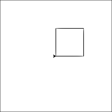 Image of a square drawn with Python Turtle
