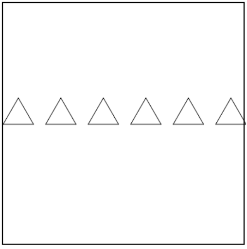 Image of a row of triangles drawn with Python Turtle