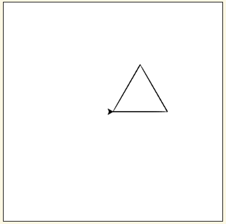 Image of a triangle drawn with Python Turtle