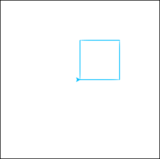 Image of an orange square drawn with Python Turtle