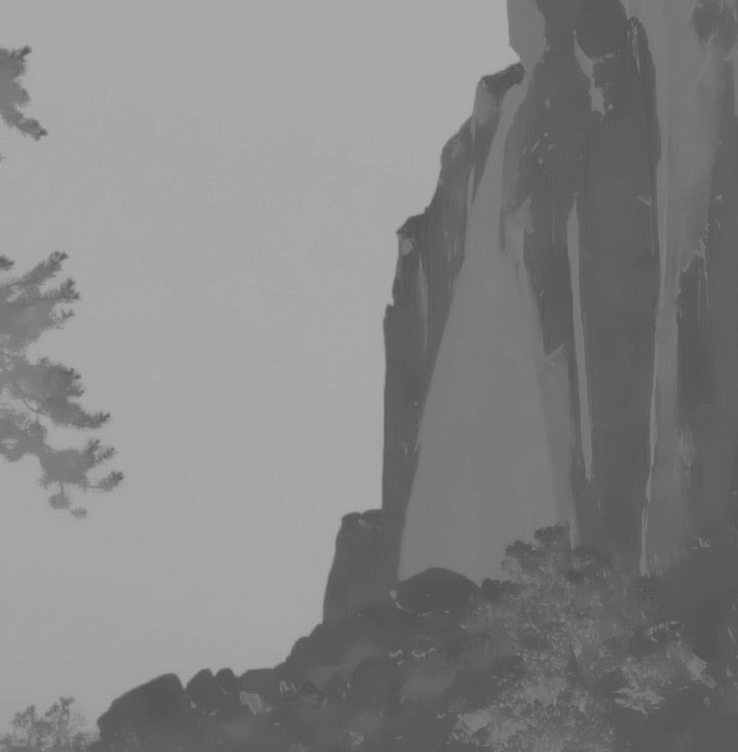 The same photograph with only the blue chrominance displayed.