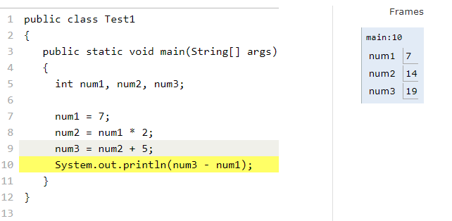 an assignment statements used inside a function