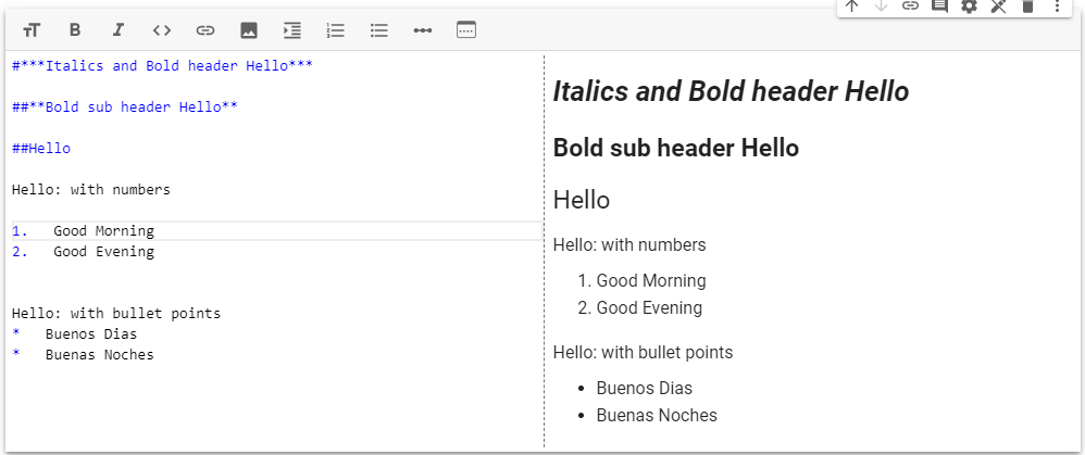 Snippet of a text cell from Google colab with text in showing different formatting styles.